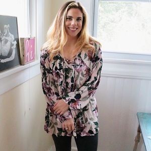 Blush floral blouse